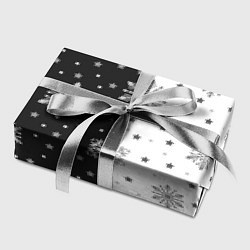 Бумага для упаковки Рождественские снежинки на черно-белом фоне, цвет: 3D-принт — фото 2