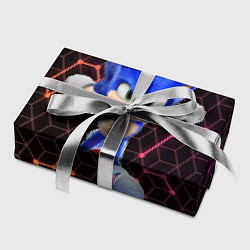 Бумага для упаковки Соник и неоновый геометрический фон, цвет: 3D-принт — фото 2