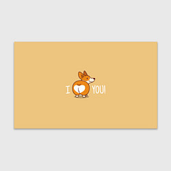 Бумага для упаковки I love you - корги, цвет: 3D-принт