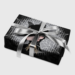 Бумага для упаковки Аниме Уэнздей Аддамс с ушками на фоне паутины, цвет: 3D-принт — фото 2