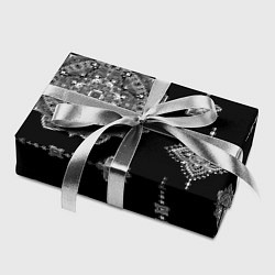 Бумага для упаковки Паттерн с орнаментом мандалы на черном фоне, цвет: 3D-принт — фото 2