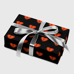 Бумага для упаковки Разбитые сердца на черном фоне, цвет: 3D-принт — фото 2