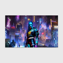 Бумага для упаковки Cyberpunk - brave girl - neural network, цвет: 3D-принт