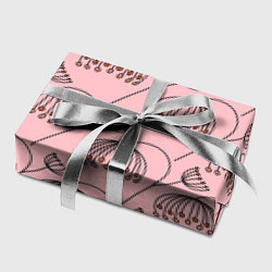 Бумага для упаковки Цветы в стиле бохо на пудрово-розовом фоне, цвет: 3D-принт — фото 2