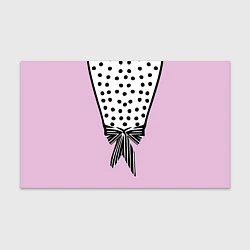 Бумага для упаковки Костюм Барби: черный горох с полосатым бантом, цвет: 3D-принт