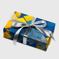 Бумага для упаковки Синяя и жёлтая геометрия, цвет: 3D-принт — фото 2