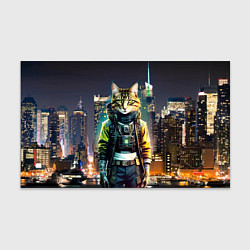 Бумага для упаковки Cool cat in New York city at night, цвет: 3D-принт