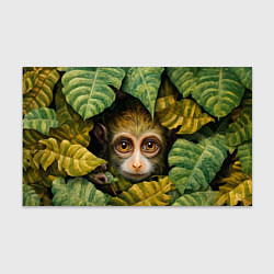 Бумага для упаковки Маленькая обезьянка в листьях, цвет: 3D-принт