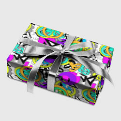 Бумага для упаковки Разноцветный узор с буквами и абстрактными фигурам, цвет: 3D-принт — фото 2
