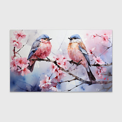 Бумага для упаковки Птицы в ветвях сакуры акварель, цвет: 3D-принт