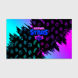 Бумага для упаковки Brawl stars neon logo, цвет: 3D-принт