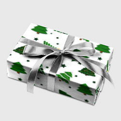 Бумага для упаковки Узор с зелеными елочками, цвет: 3D-принт — фото 2