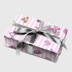 Бумага для упаковки Барби - розовая полоска и аксессуары, цвет: 3D-принт — фото 2
