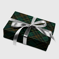 Бумага для упаковки Тёмно-зелёная диагональная клетка в шотландском ст, цвет: 3D-принт — фото 2