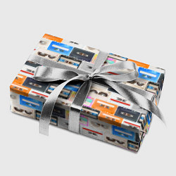 Бумага для упаковки Ретро магнитофонные кассеты, цвет: 3D-принт — фото 2