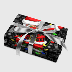 Бумага для упаковки Санта Клаус с гирляндой, цвет: 3D-принт — фото 2