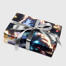 Бумага для упаковки Кот и новогодние украшения, цвет: 3D-принт — фото 2