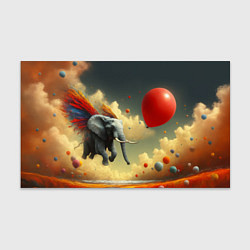 Бумага для упаковки Сюрреалистичный слон летит за шариком, цвет: 3D-принт