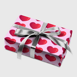 Бумага для упаковки Красные сердца на розовом фоне, цвет: 3D-принт — фото 2