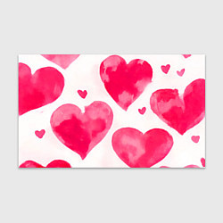 Бумага для упаковки Красные сердечки акварель, цвет: 3D-принт