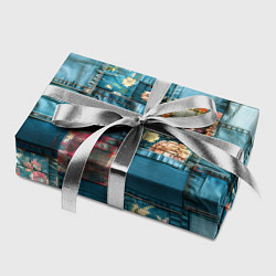 Бумага для упаковки Джинсовые лоскуты с цветочками, цвет: 3D-принт — фото 2