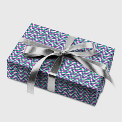 Бумага для упаковки Волнистые полосы текстурированный сиренево-бирюзов, цвет: 3D-принт — фото 2
