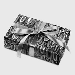 Бумага для упаковки Абстрактные перья черно - белые, цвет: 3D-принт — фото 2