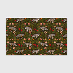 Бумага для упаковки Волки и шиповник, цвет: 3D-принт