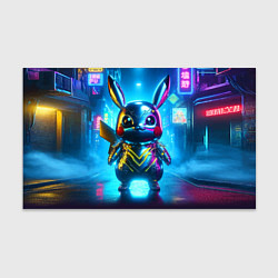 Бумага для упаковки Neon cyber Pikachu made of metal steel - ai art, цвет: 3D-принт