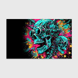 Бумага для упаковки Cyber skull sketch - color blots, цвет: 3D-принт