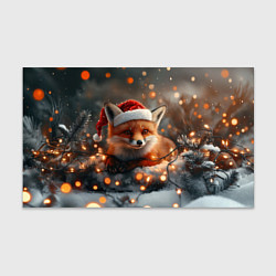 Бумага для упаковки Новогодняя лисица с огоньками, цвет: 3D-принт