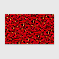 Бумага для упаковки Красная елка с золотыми шишками, цвет: 3D-принт