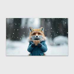 Бумага для упаковки Лисица с подарком, цвет: 3D-принт