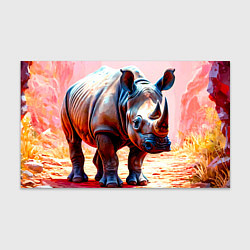 Бумага для упаковки Носорог в розовом, цвет: 3D-принт