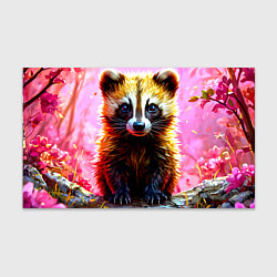 Бумага для упаковки Росомаха в розовом лесу, цвет: 3D-принт