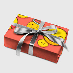 Бумага для упаковки Смайлы на красном фоне, цвет: 3D-принт — фото 2