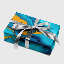 Бумага для упаковки Синяя абстракция с золотым, цвет: 3D-принт — фото 2