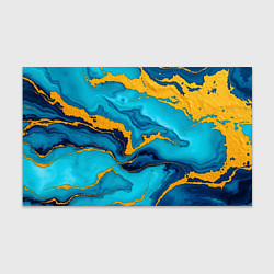 Бумага для упаковки Синяя абстракция с золотым, цвет: 3D-принт