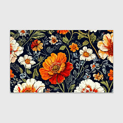 Бумага для упаковки Маки и пионы старинный паттерн, цвет: 3D-принт