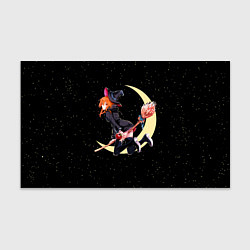 Бумага для упаковки Ведьма с яблоком летит на метле, цвет: 3D-принт