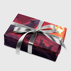 Бумага для упаковки Белый волк воет на луну, цвет: 3D-принт — фото 2