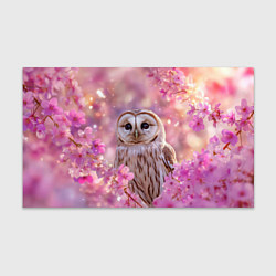 Бумага для упаковки Белая сова и розовые цветы, цвет: 3D-принт
