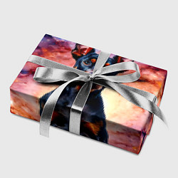 Бумага для упаковки Доберман в космосе, цвет: 3D-принт — фото 2