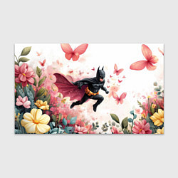 Бумага для упаковки Бэтмен прыгает над цветами и бабочками, цвет: 3D-принт