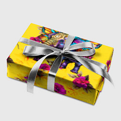 Бумага для упаковки Слон с крыльями бабочки на цветочном фоне, цвет: 3D-принт — фото 2