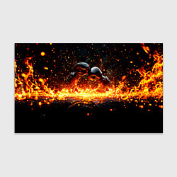 Бумага для упаковки Кикбоксеркие перчатки в огне, цвет: 3D-принт