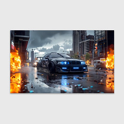 Бумага для упаковки BMW синие фары дождливая погода, цвет: 3D-принт