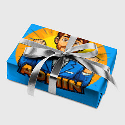 Бумага для упаковки Админ на синем, цвет: 3D-принт — фото 2