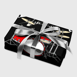 Бумага для упаковки Drummer на черном, цвет: 3D-принт — фото 2