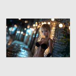 Бумага для упаковки Блондинка у стены с фонарями, цвет: 3D-принт